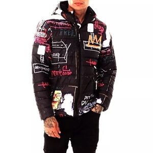 NWT Members Only x Jean-Michel Basquiat Mens Puffer Jacket Size X Large